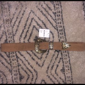 FREE PEOPLE brown suede western belt